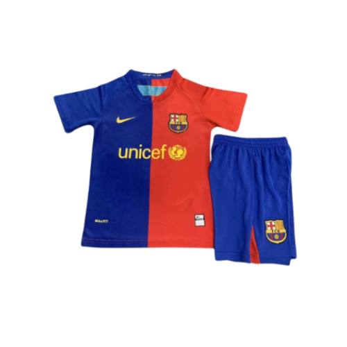 Retro Kids Barcelona 09/10 Jersey With Shorts