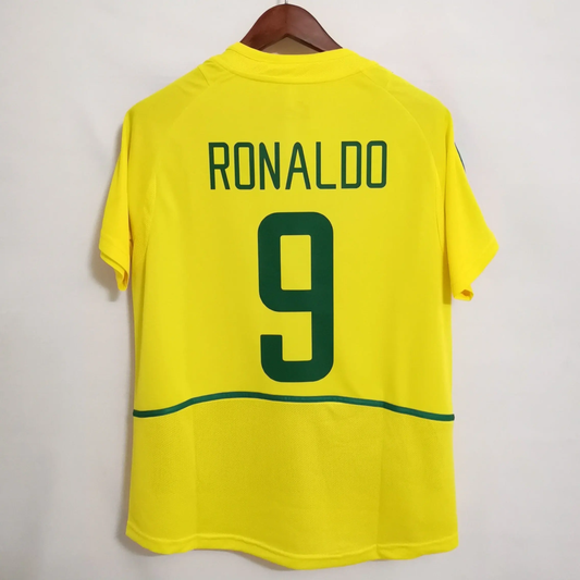 Retro Brazil 2002 Home Jersey - Ronaldo 9